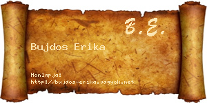 Bujdos Erika névjegykártya